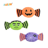 Jouet en peluche souple et grinçant pour chien, design bonbon sur le thème d'Halloween, personnalisé par le fabricant Famipet, vente en gros, nouveau modèle