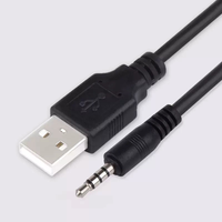 Prise jack mâle 2.5mm 4 pôles vers câble de charge audio auxiliaire USB 2.0 mâle