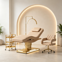 Lit de massage électrique moderne de luxe à 3 moteurs, réglable, pour soins de beauté, spa médical, esthétique et soins du visage