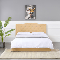 Cadre de lit plateforme relevable à vérins à gaz, design moderne, avec tête de lit capitonnée en velours à boutons, pour chambre à coucher