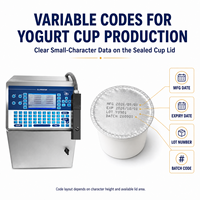 Printer CIJ Karakter Kecil untuk Kode Produksi, Kedaluwarsa, dan Batch pada Tutup Foil Cup Yogurt