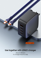 LDNIO LC641i kabel Data pengisi daya, kabel Data pengisi daya PD mendukung 1M tipe-c ke L, pengisian daya Cepat 30W