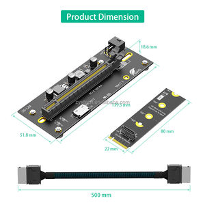 Cable de Extensión M.2 M-Key 2230~2280 <span class=keywords><strong>a</strong></span> PCI-e 4.0 X16 con Oculink SFF-8612/8611 como Tarjeta Gráfica Externa, Alimentación de ATX 6PIN 12V - Product Image 4