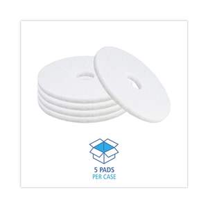 Boardwalk BWK4016WHI 16-Inch White Diamond Polishing Floor Pads Grinding & <b>Buffing</b> Pads for Granite Application 5/Carton - Product Image 1