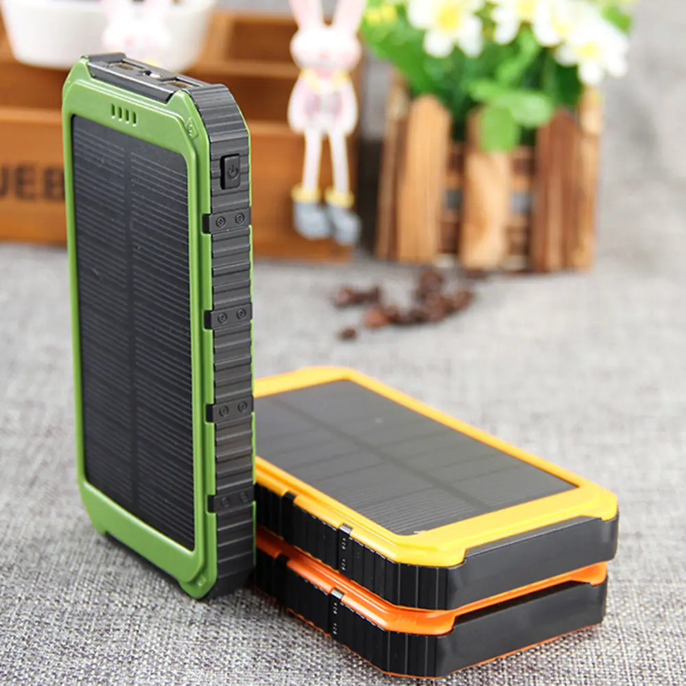 High Quality Battery Cell 8000Mah Dual USB Portable Mobile Phone Charger Solar Bank Power Portable