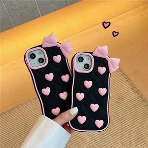 Cover Protettiva Antiurto per iPhone 8 XS 11, Stile Ragazza Cartoon Carina 3D Stereoscopica in Silicone Rosa con Fiocco, dalla Fabbrica BAILI - Product Image 5