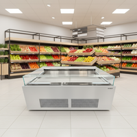 Vitrina Refrigerada Comercial con Tapa de Vidrio Plano para Sándwiches, Ensaladas, Postres y Sushi, con Puerta Abierta para Mantener Frescos los Productos
