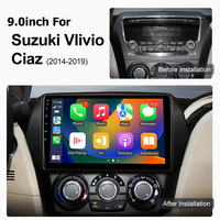 Lecteur DVD de voiture 9,0 pouces pour Suzuki Vlivio Ciaz 2014-2019, système Linux Allwinner T113-S4, CarPlay sans fil, Android Auto, HiCar