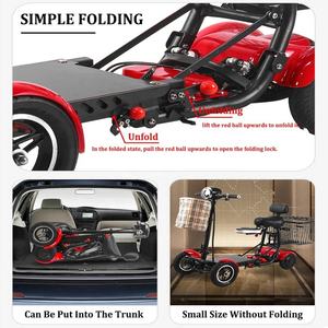 फोल्डेबल डुअल मोटर 500 डब्ल्यू 4-व्हील इलेक्ट्रिक स्कूटर बुजुर्गों के लिए उपयुक्त - Product Image 5