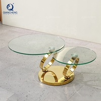Table à thé rotative QIANCHENG en fibre de verre, vente directe d'usine, prix de gros, table basse de luxe intelligente et personnalisable