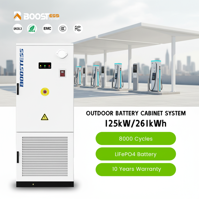 C&i Energy Storage System 125kw 261kwh Liquid Cooled Lfp Battery Cabinet Three Phase Bess With Integrated Fire Suppression
