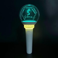 Tongkat Fluoresen Bluetooth+APP+2.4G Remote Control Jangkauan 500M 15 Warna LED Dapat Disesuaikan Secara Mendalam untuk Pesta Konser K-Pop