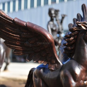 Statua di Cavallo in Bronzo Vincentaa, Scultura di Pegaso con Grandi <span class=keywords><strong>Ali</strong></span> di Piume per Giardino e Paesaggio Esterno - Product Image 5
