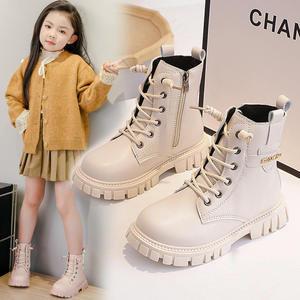 2025 automne hiver nouveau Style britannique enfants pour Martin bottes à la mode courtes princesse bottes moyennes grandes tailles en cuir - Product Image 6