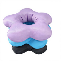 Oreiller de sommeil portable coloré et soyeux, en forme de beignet fleuri, doux, pour soulager les douleurs aux oreilles, les plaies de pression, les douleurs de piercing