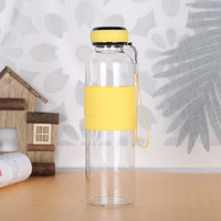 2025 nouveauté en forme de citrouille conception personnalisée verres infuseur à thé manchon en silicone bouteille d'eau en verre borosilicaté