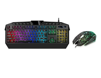 Ensemble clavier et souris de jeu filaire professionnel avec rétroéclairage RGB, clavier multimédia haut de gamme étanche, souris de précision 1600 DPI