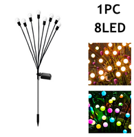 Nouvelles lumières de luciole améliorées 6/8/10/12 LED RVB solaire extérieur balançant le vent souffle des lumières de jardin de luciole lumières solaires extérieures