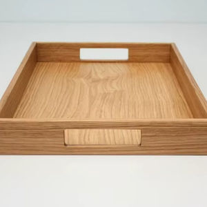 Plateau en bois artisanal magnifique d'Inde, plateau décoratif en bois massif écologique pour événements domestiques, technique de polissage raffinée, artisanat abondant - Product Image 1