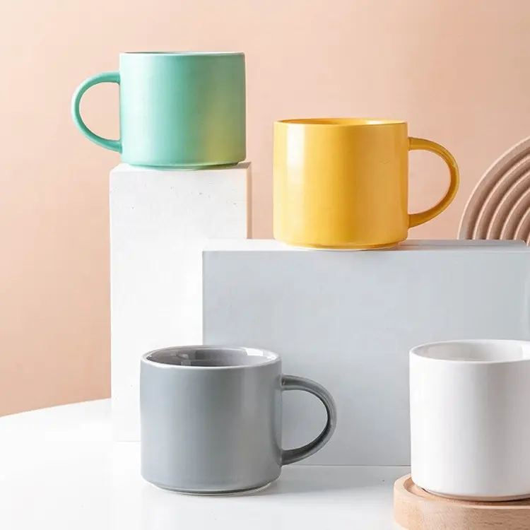 Wholesale Porcelain Mug Ceramic Coffee Mug With Various Color Can Be Customized