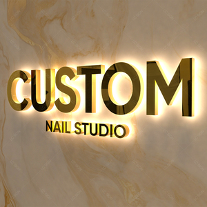 Tùy chỉnh 3D Logo LED Backlit Acrylic kim loại thư dấu hiệu ánh sáng lên bảng Thương hiệu LED chiếu sáng dấu hiệu điện tử - Product Image 3