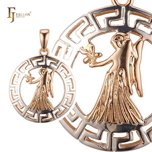 Кулон FJ Fallon Fashion Jewelry, знак зодиака, греческий стиль, с ореолом, покрытие из розового золота, двухцветный - Product Image 3