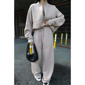 Conjunto de Traje de Pantalón con Cierre para Mujer en Color Beige - Product Image 4