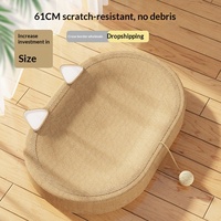 Lit grattoir ovale en sisal pour chat, 2-en-1 : tapis de grattage et de couchage pour chat avec corde de suspension pour chats d'intérieur, faible MOQ