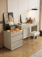 Table de maquillage en bois massif avec tiroirs intégrés pour la maison, chambre principale, petite chambre d'appartement, style minimaliste de luxe léger