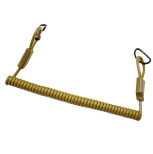 DFS0318 Cordón Elástico Retráctil Antipérdida para Exteriores, Color Café Caqui, para Colgar en la Cintura, Cuerda de Retención en Espiral - Product Image 1