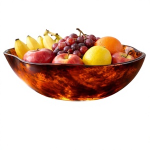 Bol de service en résine époxy fait main de luxe, sculptural et moderne, pour une décoration élégante de la salle à manger et de la maison, provenant d'Inde. - Product Image 3
