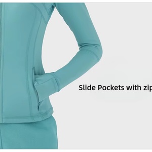 Women's Elastic Zipper Running Fitness Long Sleeves <b>Yoga</b> <b>Jacket</b> - Product Image 5