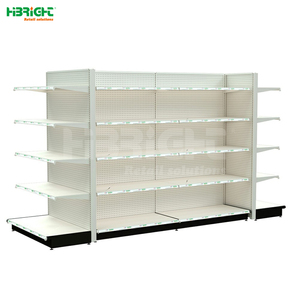 Scaffalatura per Supermercato <span class=keywords><strong>in</strong></span> Metallo Zincato a Doppio Lato Stile Americano Highbright Heavy Duty con 5 Ripiani per Negozi al Dettaglio - Product Image 1
