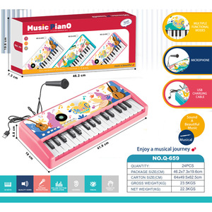 <b>Dropshipping</b> Shopify 37 Keys Electronic Keyboard Piano Toy With Microphone Kids Early Educational Gift - Product Image 5