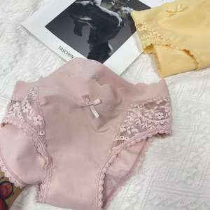 Hot Girl Traceless Culotte Sexy Dentelle Splice Bord Ondulé Pack Hanche Taille Basse Dames Culotte Confortable Coton Entrejambe Sous-Vêtements - Product Image 5