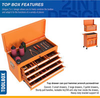 Chariot à outils en acier laminé à froid à 8 tiroirs, armoire à roulettes, options OEM/ODM/OBM, conception détachable pour le rangement en atelier/garage