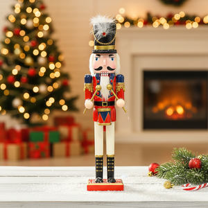 ของตกแต่งทหารไม้แบบดั้งเดิมสำหรับเทศกาล ของประดับตกแต่งโต๊ะ ตุ๊กตานัทแครกเกอร์ไม้สำหรับคริสต์มาส - Product Image 1
