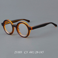 Monture de lunettes ronde épaisse en acétate 23103, avec rivets tendance, pour hommes et femmes, style vintage, pour verres correcteurs