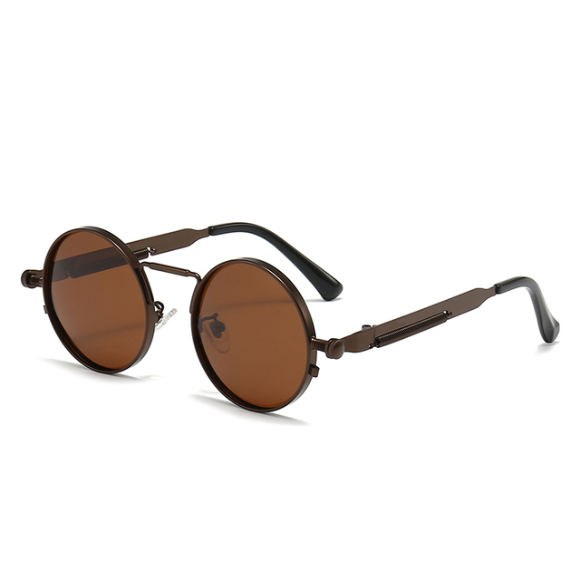 2026 Vintage Sunglasses for Men Retro Spring Metal Steampunk Mirror Sunglasses High Quality Blue Lens Sunglasses