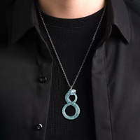 Jadéite naturelle Mamba serpent Jade pendentif breloque bijoux pour hommes 925 Jade certificat conception originale D724/D935