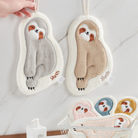 FF3826 Home Decor Drôle Animal Main Serviette Sèche Microfibre Chiffons De Nettoyage Mignon Paresseux Forme Serviette Pour Salle De Bains Cuisine