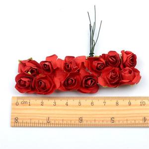 144 roses en papier rouges, 10 pièces, fleurs artificielles pour décorations DIY et projets créatifs - Product Image 1
