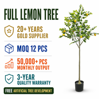 Faux citronnier artificiel, plante d'agrumes réaliste avec branches et citrons, pour la décoration de restaurants, cafés, épiceries et espaces commerciaux.