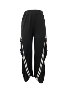 <strong>Women's</strong> Casual Street Elastic Waistband <strong>Pull</strong>-<strong>On</strong> Stripe Loose Straight Leg Pants Sehe Fashion - Product Image 5