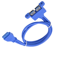 Kabel Hub Motherboard Dual USB 3.0 A Female ke IDC 20 Pin Female untuk Casing Komputer