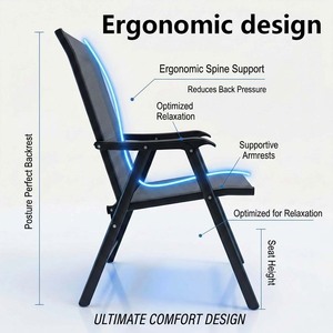 <b>Outdoor</b> Patio <b>Chairs</b> Set Of 2 <b>Stackable</b> Portable For Deck Garden Camping Travel - Product Image 5