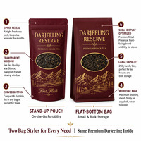 Bolsas de Té Negro del Himalaya Darjeeling, Reutilizables, con Fondo Plano, para Té a Granel de Primera Cosecha, Ideales para Regalo