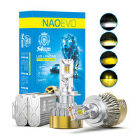 Bombilla LED para Faros Delanteros NAOEVO S4 Ultra de 100W y 9000 RPM con Ventilador Hidráulico y Canbus, 4 Modos para Todo Clima, para Conducir en Niebla/Nieve/Lluvia