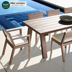 Meubles <span class=keywords><strong>de</strong></span> <span class=keywords><strong>jardin</strong></span> d'extérieur <span class=keywords><strong>de</strong></span> luxe pour restaurant <span class=keywords><strong>Ensemble</strong></span> <span class=keywords><strong>table</strong></span> <span class=keywords><strong>et</strong></span> chaises en bois <span class=keywords><strong>de</strong></span> teck imperméable pour <span class=keywords><strong>8</strong></span> à 12 <span class=keywords><strong>personnes</strong></span> - Product Image 1
