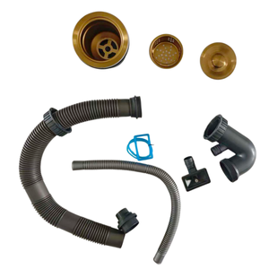 Égouttoir et tuyau modernes pour évier simple de cuisine et d'hôtel, accessoire de vidange d'évier, filtre de vidange en V, <span class=keywords><strong>bouchon</strong></span> de vidange, tamis NANO Gold - Product Image 3